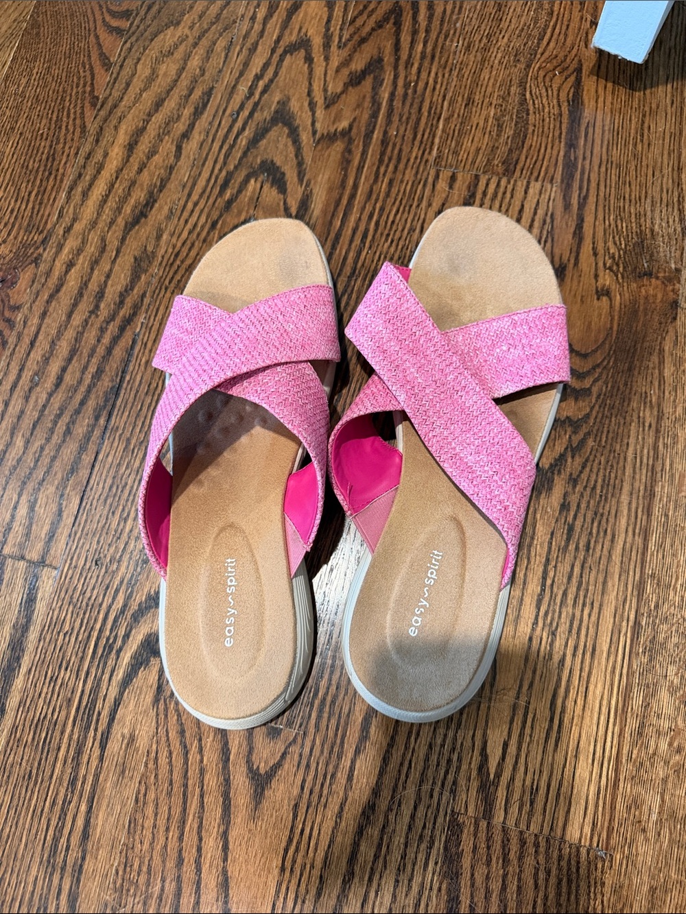 Easy Spirit Hot Pink Crossband Slide Sandals for Women